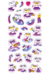 Sticker Kabartmalı Stiker Defter Planlayıcı Etiket (Lde005)-19x9cm - Tavşan Mor Yıldız thumbnail 1