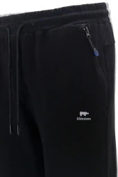 Erkek Düz Paça Rahat Kesim Lastikli Siyah Saks Mavi 2'li Eşofman Altı Seti - 5