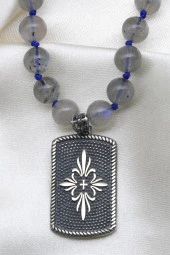 Labradorit Doğal Taş Özel Tasarım 925 Ayar Gümüş Kolye thumbnail 2