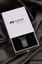 Labradorit Doğal Taş Özel Tasarım 925 Ayar Gümüş Kolye thumbnail 3