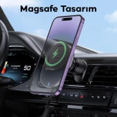 Coofbe Type-C Kablolu Magsafe Kablosuz 15W Araç Şarjı Araç Telefon Tutucu İphone 13 14 15 Pro Max Uyumlu - 3