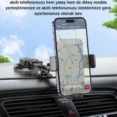 Polham Vakumlu Torpido Üstü ve Cam için Telefon Tutucu, Akrobatik Süper Vantuzlu Universal Tutucu - 3
