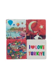 Türkiye Temalı Dörtlü Taş Magnet thumbnail 3