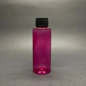 100 cc Pembe Silindir (17gr) Sert Pet Şişe  - Siyah Contalı Kapaklı- Ağız Çapı 24mm x 10 Adet thumbnail 1