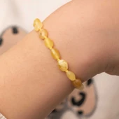 Lucky Life 925 Ayar Gumuss Bebek Damla Kehribar Bileklik - 5