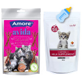 Maxisol Yavru Kedi Süt Tozu 200 gr, Avida Cat Lamb Sticks 12li Ödül, Biberon - 1