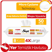 Sleepy Easy Clean Arap Sabunu Katkılı Mopa Uyumlu Yer Temizlik Havlusu 50 Yaprak - 5
