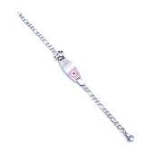 Bebek Bileklik Çelik Pembe Nazar Boncuklu Mickey Mouselu BLK-960 thumbnail 4