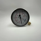 Manometre Gliserinli Alttan Çıkışlı Q100 - 0 - 10 Bar 1/2 - 3