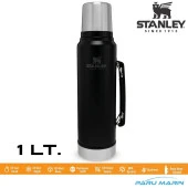 Stanley Legendary Klasik Vakumlu Paslanmaz Çelik Termos 1LT - Matte Black Pebble - 1