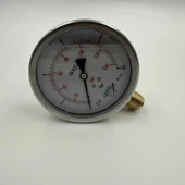 Manometre Gliserinli Alttan Çıkışlı Q100 - 0 - 10 Bar 1/2 - 4