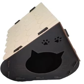 KEDİ EVİ TEK KATLI KEDİNİZE ÖZEL İSİMLİ 40X40X33 - 4