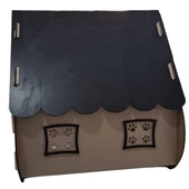 KEDİ EVİ TEK KATLI KEDİNİZE ÖZEL İSİMLİ 40X40X33 - 3