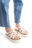 Kadın Bilekten Bağlamalı Rahat Günlük Halat Sandalet thumbnail 7