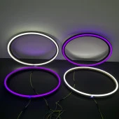 6*9 OVAL Neon led midrange kasnağı PEMBE (1 ÇİFT) - 2