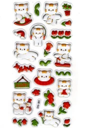 Sticker Kabartmalı Stiker Defter Planlayıcı Etiket (Lde042)-19x9cm - Kedi ve Lale thumbnail 2