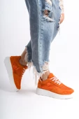 Kadın Kalın Taban File Detaylı Bağcıklı Rahat Spor Ayakkabı Sneaker - 1
