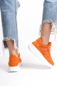 Kadın Kalın Taban File Detaylı Bağcıklı Rahat Spor Ayakkabı Sneaker - 4