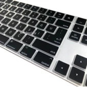 Klavye Koruyucu Apple Magic Keyboard-2 Silikon Kılıfı Türkçe Baskı (UK-US) A1843 With Numeric ile Uyumlu - 1