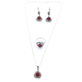 925 Ayar Akik Taşlı Gümüş Set GSET-104 thumbnail 1