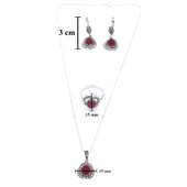 925 Ayar Akik Taşlı Gümüş Set GSET-104 thumbnail 8