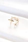 Gold Renk 3lü Kuzey Yıldızı Ayarlanabilir Yüzük - TJ-BYK3130 - 2