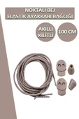 Akıllı Kilitli Elastik Noktalı Ayakkabı Bağcık 100 CM - 1