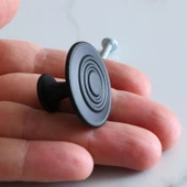 Klas Daire Kulp Düğme Mat Siyah Mobilya Dolap Mutfak Dolabı Çekmece Kulpları Kapak Kulpu Kulb Metal thumbnail 2