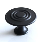 Klas Daire Kulp Düğme Mat Siyah Mobilya Dolap Mutfak Dolabı Çekmece Kulpları Kapak Kulpu Kulb Metal thumbnail 5