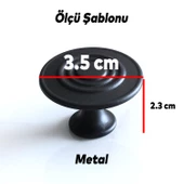 Klas Daire Kulp Düğme Mat Siyah Mobilya Dolap Mutfak Dolabı Çekmece Kulpları Kapak Kulpu Kulb Metal thumbnail 3