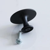 Klas Daire Kulp Düğme Mat Siyah Mobilya Dolap Mutfak Dolabı Çekmece Kulpları Kapak Kulpu Kulb Metal thumbnail 7