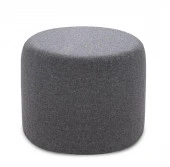 Konfor Yuvarlak Puf Gri Kırçıl Kumaş Salon Yatak Odası Çok Amaçlı - 3