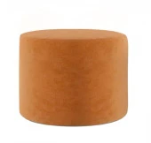 Konfor Yuvarlak Puf Turuncu Kumaş Salon Yatak Odası Çok Amaçlı - 3