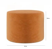 Konfor Yuvarlak Puf Turuncu Kumaş Salon Yatak Odası Çok Amaçlı - 4