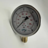 Manometre Gliserinli Alttan Çıkışlı Q100 - 0 - 60 Bar 1/2 thumbnail 4