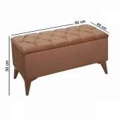 Zümre Sandıklı Puf Kahverengi Yatak Odası Ayak Ucu Oturma Odası Antre - 4