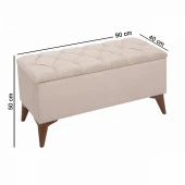 Zümre Sandıklı Puf Krem Yatak Odası Ayak Ucu Oturma Odası Antre - 5