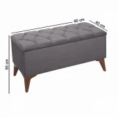 Zümre Sandıklı Puf Gri Yatak Odası Ayak Ucu Oturma Odası Antre - 5