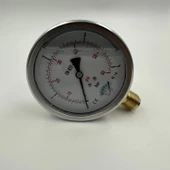 Manometre Gliserinli Alttan Çıkışlı Q100 - 0 - 4 Bar 1/2 - 4