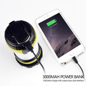 TechTic Kamp Feneri  6 Modlu Şarj Edilebilir El Feneri Powerbank Usb Girişli Kamp Lambası Işık - 4