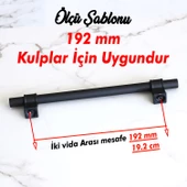 Hisar 192 mm Siyah Kulp Mobilya Çekmece Mutfak Dolap Kapak Dolabı Kulbu Kulpları Kulpu Metal 19.2 mm thumbnail 4