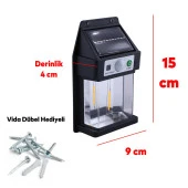 Sensörlü Güneş Enerjili Dış Aydınlatma Yeni Nesil Ampül Sarı Işıklı Aplik 5 W Portatif Fener Lamba - 4