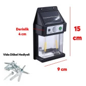 Sensörlü Güneş Enerjili Dış Aydınlatma Yeni Nesil Ampül Sarı Işıklı Aplik 10 W Portatif Fener Lamba - 4