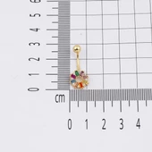 14 Ayar Renkli Taşlı Altın Göbek Piercing thumbnail 5