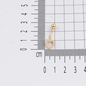 Kalp 14 Ayar Altın Kadın Göbek Piercing - 5