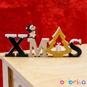 Yılbaşı Yeniyıl Dekorasyonu Ahşap Xmas Snowman Biblo Yılbaşı Christmas Temalı Biblo - 1