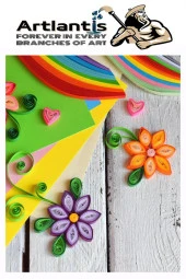 Quilling Seti 10 mm Kalın 1 Paket Quling Kağıt Katlama Kıvırma Sanatı Telkari Kuiling Karışık Renkli - 3