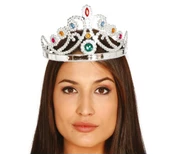 Gümüş Renk Plastik Prenses Tacı Kraliçe Tacı 60 cm thumbnail 1