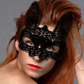 Siyah Renk Dantel Kesim Dantel İşlemeli Balo Parti Maskesi 7 No thumbnail 1