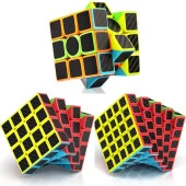 3 SET VIP PROFESSIONAL QY SPEED CUBE CORBON FİBER CUBE VIP 3LÜ SET 3X3 4X4 5X5 ZEKA KÜPÜ RUBİKS CUBE thumbnail 1